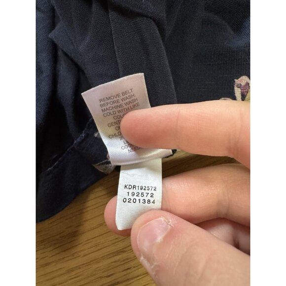 J Jill Dress Size XL Petite Floral Wooden Buttons Stretch Short‎ Sleeve Colorful - Picture 8 of 9